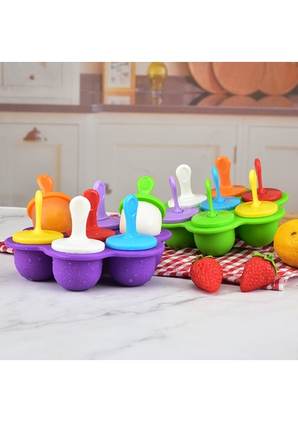 7 Silikon Dondurma Kalıpları Kapaklı Ev Dıy Ev Yapımı Popsicle Kalıp Dondurma Kalıp Yaratıcı Popsicle Kalıp (Yurt Dışından)