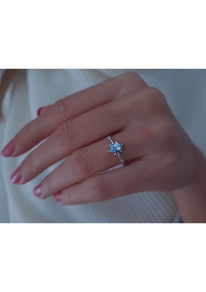 Pırlanta ve Sky Blue Topaz Buz Kristali Yüzük 0417R0325 indirimleri