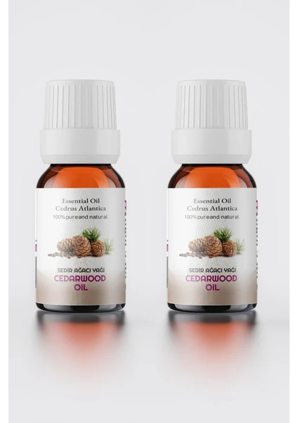 Sedir Uçucu Yağı %100 Doğal Saf 2li Set ( Cedarwood Essential Oil ) 2X10 ml