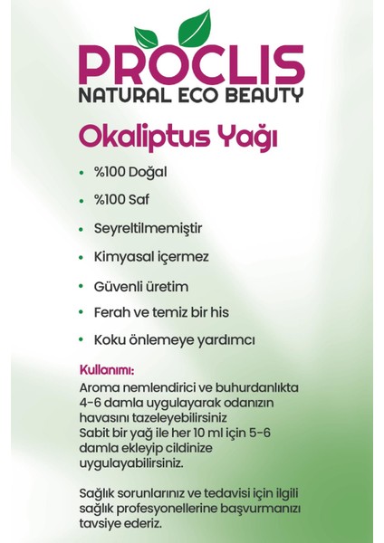 Okaliptus Uçucu Yağı %100 Saf 2li Set ( Eucalyptus Oil ) 2X10 ml