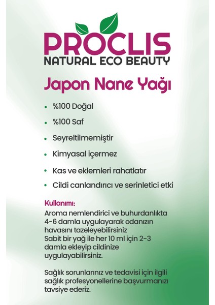 Japon Nane Yağı %100 Saf ( Cornmınt Oil ) 2X10 Ml+Sprey Başlık
