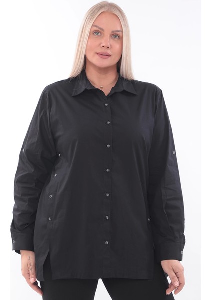 Cotton Büyük Beden Özel Tasarım Gömlek