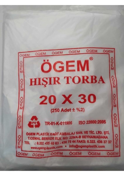 Ögem Hışır Torba 20X30 250 Ad.