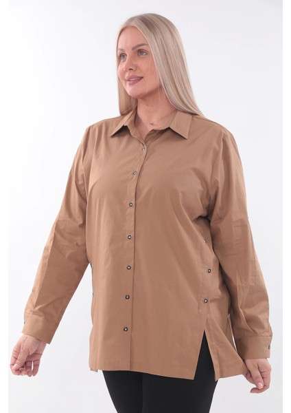 Cotton Büyük Beden Özel Tasarım Gömlek