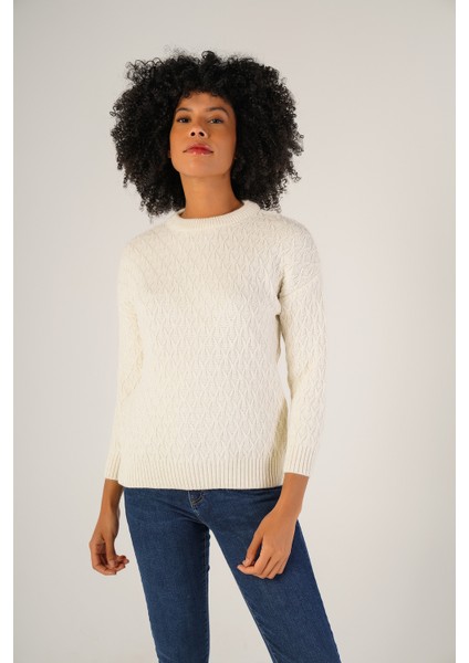 Kadın Kemik Saç Yürütme Bisiklet Yaka Yün Kazak TRIST-6151