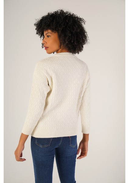 Kadın Kemik Saç Yürütme Bisiklet Yaka Yün Kazak TRIST-6151 modelleri