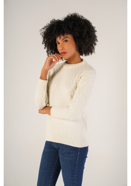 Kadın Kemik Saç Yürütme Bisiklet Yaka Yün Kazak TRIST-6151 fırsatları