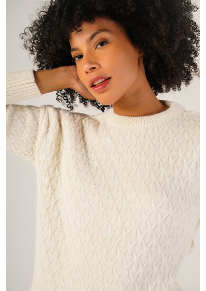 Kadın Kemik Saç Yürütme Bisiklet Yaka Yün Kazak TRIST-6151 indirimleri