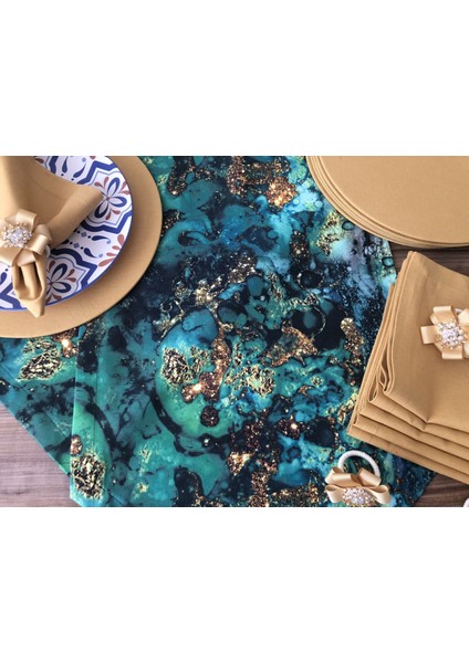 Trend Yuvam Sofra Sunum Seti Yeşil Gold Malakit Desenli fırsatları