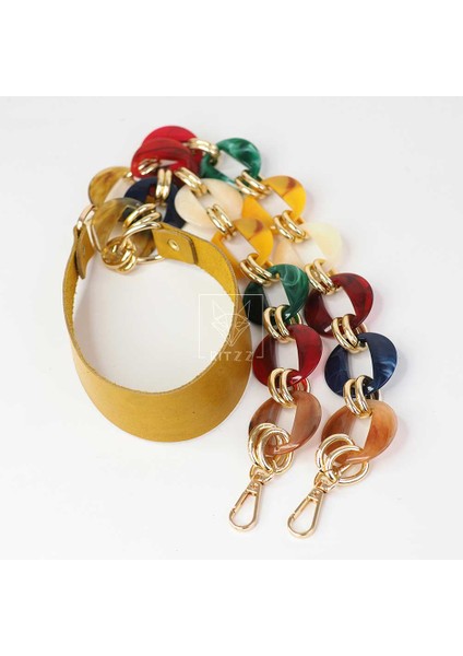 Renkli Halkalı Deri Çanta Askısı