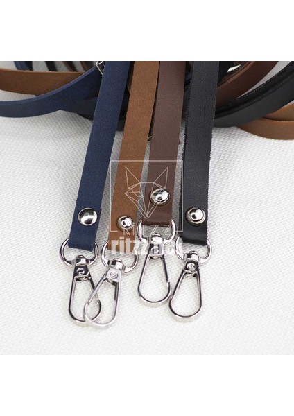 Ayarlanabilir Çanta Sapı Suni Deri 10MM - Gümüş Kancalı (Lacivert Deri) fiyatları
