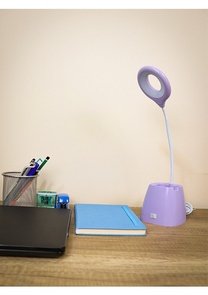 Ders Çalışma Okuma LED Masa Lambası Lila Rengi Desk Lamp fiyatları