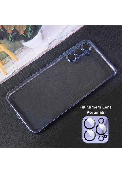 Galaxy A34 Kılıf 3D Kamera ve Lens Mercek Korumalı Ultra Lüks Razer Plating Case