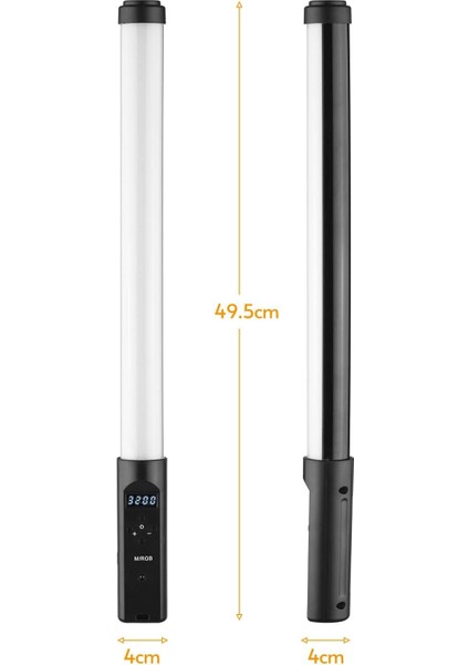 Rgb LED Tüp Işık,elde Taşınabilir Rgb Tüp Işık LED Video Işık Değnek 3200K-5500K Kısılabilir 9 Renkli Işık Efekti Vlog Canlı Akışı Için Uzaktan Kumandalı Ürün