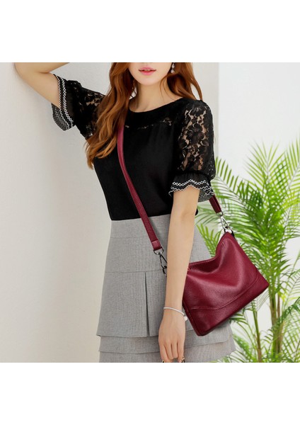 Kadınlar Için Mavi Moda Tasarımcısı Çanta Yeni Kore Casual Crossbody Yumuşak Deri Püskül Kovalar Vintage Tote Omuz Messenger Çanta (Yurt Dışından) fırsatları