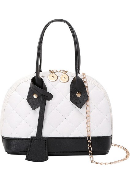 Siyah ve Beyaz Lüks Düz Renk Omuz Crossbody Çanta Kadın 2022 Trend Çanta Kadın Tasarımcı Casual Lingge Çanta Yeni Messenger Çanta Için (Yurt Dışından)