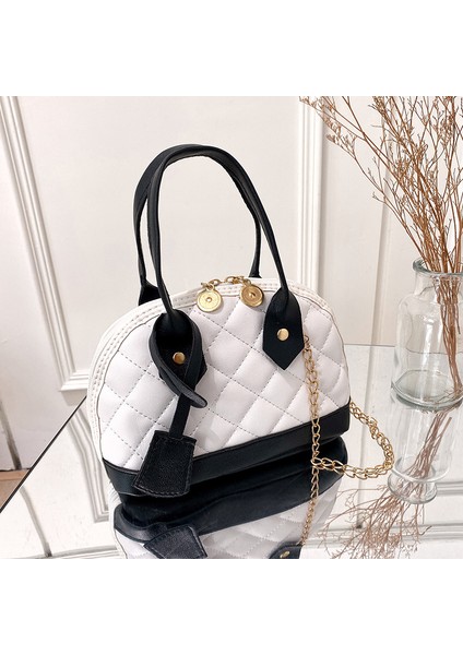 Siyah ve Beyaz Lüks Düz Renk Omuz Crossbody Çanta Kadın 2022 Trend Çanta Kadın Tasarımcı Casual Lingge Çanta Yeni Messenger Çanta Için (Yurt Dışından) fırsatları