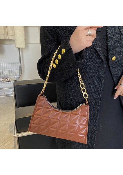 Gök Mavisi Moda Basit Koltukaltı Omuz Çantaları Kadınlar Için Ekose Pu Deri Koltukaltı Çanta Çanta Kadın Yeni Tasarım Kılıfı Hobo Çanta (Yurt Dışından) modelleri