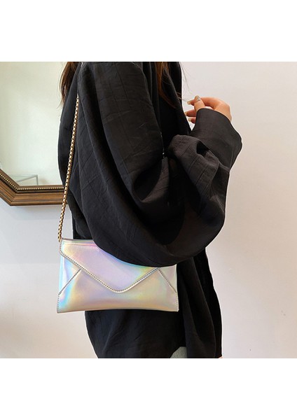 Turuncu Yeni Kadın Akşam Omuz Çantası Deri Debriyaj Çanta Düğün Parti Balo Düğün Zarf Çanta Gümüş Zincirli Crossbody (Yurt Dışından) indirimleri