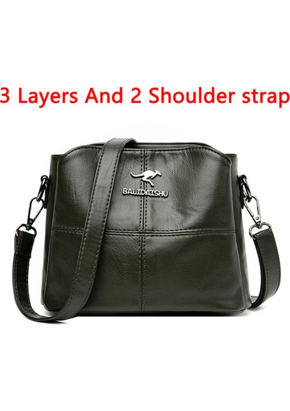 3 Katmanlar Yeşil Yüksek Kaliteli Yumuşak Pu Deri Omuz Kadınlar Için Crossbody Çanta 2022 Yeni Lüks Çanta Kadın Çanta Tasarımcısı Messenger Çanta Sac (Yurt Dışından) fiyatları