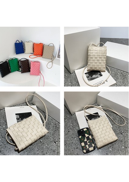 Mavi Küçük Örgü Messenger Telefon Çantası Kadınlar Için En Kaliteli Pu Deri Bayan Çanta Lüks Marka Eğilim Omuz Crossbody Çanta (Yurt Dışından) indirimleri