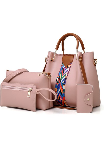 Kırmızı 4 In 1 Kadın Omuz Crossbody Çanta Kompozit Çanta Kadınlar Için Pu Deri Tasarımcı Çanta Büyük Kapasiteli Bayan Alışveriş Çantası (Yurt Dışından) indirimleri