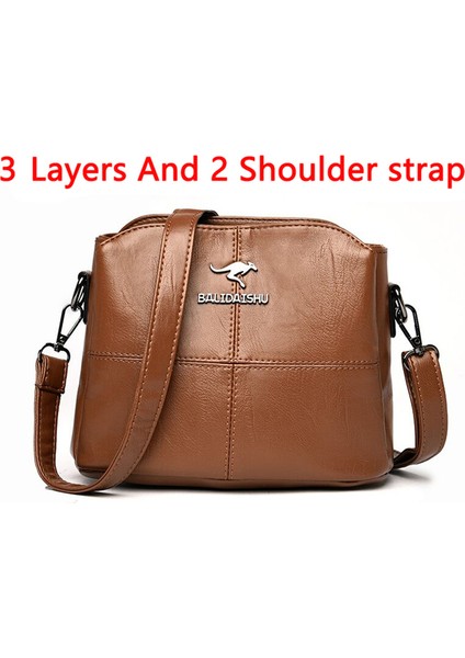 3 Katmanlar-Kahverengi Yüksek Kaliteli Yumuşak Pu Deri Omuz Kadınlar Için Crossbody Çanta 2022 Yeni Lüks Çanta Kadın Çanta Tasarımcısı Messenger Çanta Sac (Yurt Dışından) fiyatları