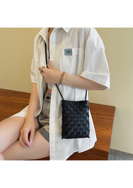 Kahve Küçük Örgü Messenger Telefon Çantası Kadınlar Için En Kaliteli Pu Deri Bayan Çanta Lüks Marka Eğilim Omuz Crossbody Çanta (Yurt Dışından) fırsatları