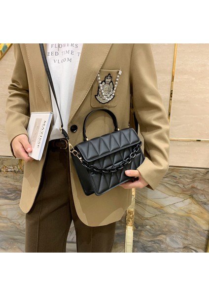 Kahverengi Trendy Ekose Kadın Omuz Çantası Moda Zinciri Crossbody Çanta Marka Tasarımcısı Çanta ve Cüzdanlar Küçük Flap Top Saplı Çantalar (Yurt Dışından) fiyatları