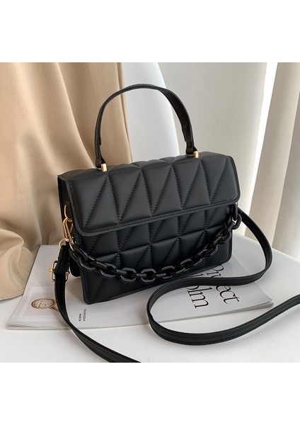 Kahverengi Trendy Ekose Kadın Omuz Çantası Moda Zinciri Crossbody Çanta Marka Tasarımcısı Çanta ve Cüzdanlar Küçük Flap Top Saplı Çantalar (Yurt Dışından) fırsatları