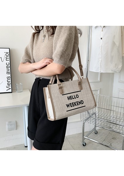Siyah Vintage Moda Tuval Tek Omuz Tote Çanta Kadın 2023 Yeni Moda Rahat Hafif Büyük Kapasiteli Çanta (Yurt Dışından) modelleri