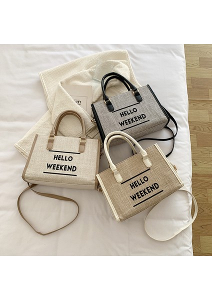 Siyah Vintage Moda Tuval Tek Omuz Tote Çanta Kadın 2023 Yeni Moda Rahat Hafif Büyük Kapasiteli Çanta (Yurt Dışından) fırsatları