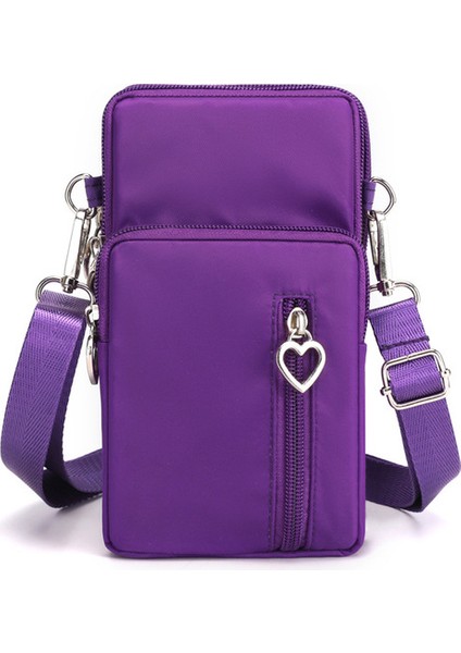 Mor Yeni Cep Telefonu Çantası Kadın Askılı Çanta Asılı Boyun Bozuk Para Cüzdanı Dikey Çanta Yeni Tüm Maç Mini Küçük Crossbody Çanta (Yurt Dışından)
