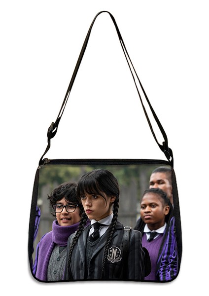 YXBWEDNESDAY24 Çarşamba Addams ve Enid Çanta Gotik Kızlar Nevermore Akademi Kadın Omuz Çantası Kız Alışveriş Seyahat Tote Çanta Hediye (Yurt Dışından)