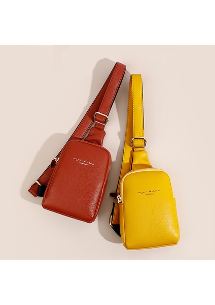 Kırmızı Yenı Kadın Göğüs Paketi Çantası Hip Hop Muz Kemer Çantası Mini Yüksek Kaliteli Crossbody Çanta Kadın Pu Deri Bel Çantaları Çanta Cep (Yurt Dışından)