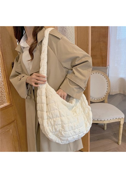 Siyah Rahat Büyük Kapasiteli Bez Omuz Çantaları Tasarımcı Dantelli Çanta Lüks Naylon Kapitone Yastıklı Crossbody Çanta Kadın Büyük Çanta 2022 (Yurt Dışından) modelleri