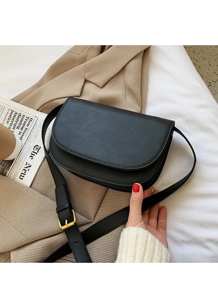 Kahverengi Eyer Çantası Küçük Pu Deri Kadınlar Için Crossbody Çanta 2021 Kış Omuz Göğüs Çantası Moda Bayan Çanta ve Cüzdanlar (Yurt Dışından)