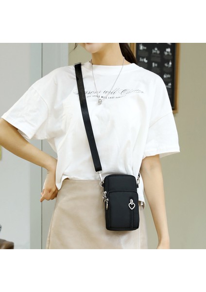 Gül Yeni Cep Telefonu Çantası Kadın Askılı Çanta Asılı Boyun Bozuk Para Cüzdanı Dikey Çanta Yeni Tüm Maç Mini Küçük Crossbody Çanta (Yurt Dışından)
