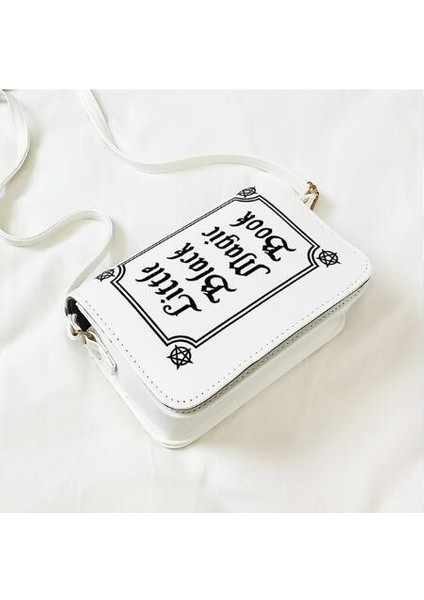 Beyaz Jıerotyx Mektup Baskı Omuz Çantası Kaya Tasarımcı Çanta Kadın Küçük Crossbody Çanta Pu Deri Mini Bayanlar Serseri Çanta Crossbody Çanta (Yurt Dışından)