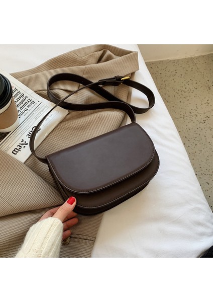 Kahve Rengi Eyer Çantası Küçük Pu Deri Kadınlar Için Crossbody Çanta 2021 Kış Omuz Göğüs Çantası Moda Bayan Çanta ve Cüzdanlar (Yurt Dışından)