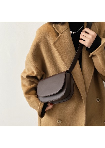 Kahve Rengi Eyer Çantası Küçük Pu Deri Kadınlar Için Crossbody Çanta 2021 Kış Omuz Göğüs Çantası Moda Bayan Çanta ve Cüzdanlar (Yurt Dışından)