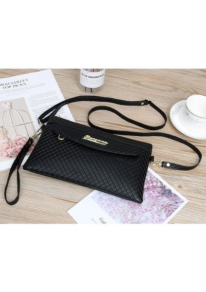 Kahve Kadın Pu Crossbody Çanta Ayarlanabilir Omuz Askısı Yeni Moda Elmas Kafes Omuz Çantaları Rahat Bilek Kayışı Kadın Çantası (Yurt Dışından) fırsatları
