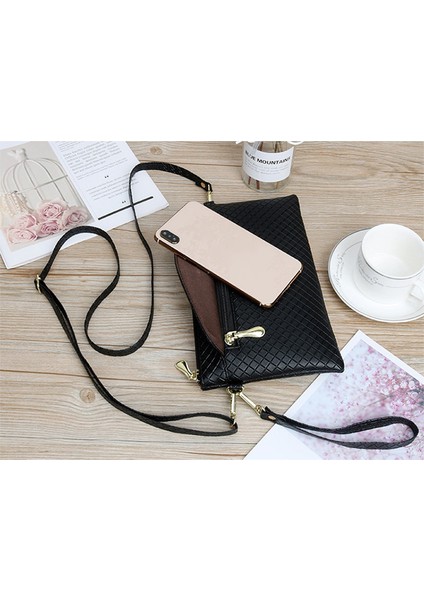 Kahve Kadın Pu Crossbody Çanta Ayarlanabilir Omuz Askısı Yeni Moda Elmas Kafes Omuz Çantaları Rahat Bilek Kayışı Kadın Çantası (Yurt Dışından) indirimleri