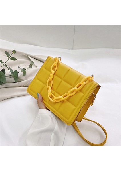 Mavi Rahat Bayanlar Mini Çanta Flap Çanta Moda Kadın Damalı Pu Deri Düz Renk Crossbody Messenger Omuz Çantası (Yurt Dışından) fırsatları
