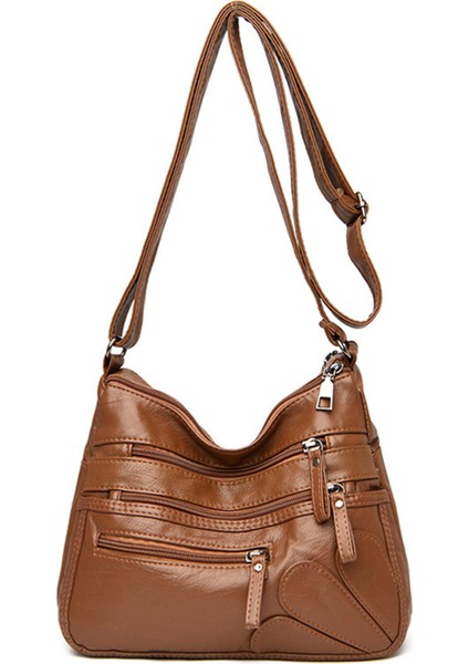 Sarı Kahverengi 5 Yüksek Kaliteli Kadın Yumuşak Deri Omuz Çantaları Çok Katmanlı Klasik Crossbody Çanta Lüks Tasarımcı Çanta ve Çanta (Yurt Dışından)