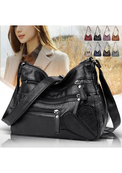 Bronz 5 Yüksek Kaliteli Kadın Yumuşak Deri Omuz Çantaları Çok Katmanlı Klasik Crossbody Çanta Lüks Tasarımcı Çanta ve Çanta (Yurt Dışından)