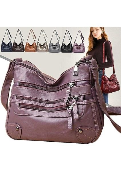Bronz 5 Yüksek Kaliteli Kadın Yumuşak Deri Omuz Çantaları Çok Katmanlı Klasik Crossbody Çanta Lüks Tasarımcı Çanta ve Çanta (Yurt Dışından)