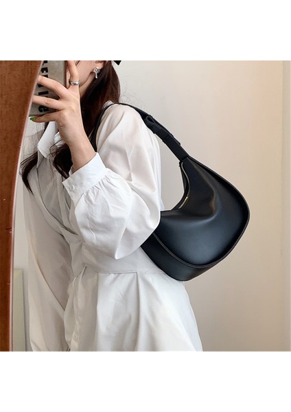Beige Bag Fashion Sky Blue Women's Handbags Pu Leather Round Shoulder Bags For Women 2022 Summer Light Color Lady Crossbody Bag Simple Sac (Yurt Dışından) fırsatları