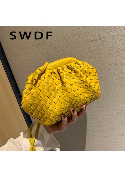 Siyah Lüks Bayanlar Örgü Çanta Yumuşak Deri Kadınlar Için Crossbody Omuz Çantaları 2023 Moda Kadın Marka Çanta ve Çanta Bayan Hobo Çanta (Yurt Dışından)