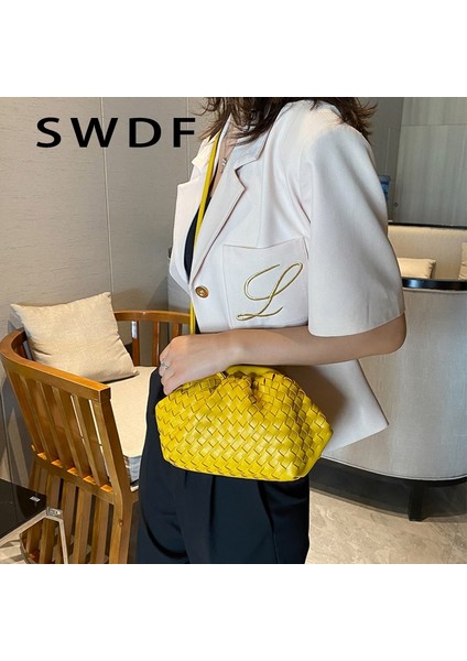 Siyah Lüks Bayanlar Örgü Çanta Yumuşak Deri Kadınlar Için Crossbody Omuz Çantaları 2023 Moda Kadın Marka Çanta ve Çanta Bayan Hobo Çanta (Yurt Dışından)